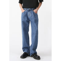 Retro Casual Irregular Slit Simple Jeans