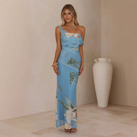 Slim It Printed Off Shoulder Sheath Dress