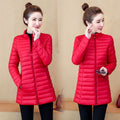 Plus-size Lightweight Slim-fit Mid-length Cotton Jacket