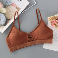 Thread cotton no steel ring bra hollow underwear
