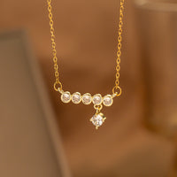 Fashionable Minimalist Internet-celebrity-style Versatile Single-diamond Pendant Necklace