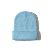 Pure color warm knitted hat