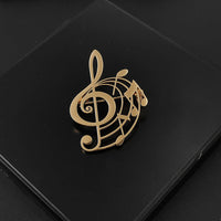 Stainless Steel Note Brooch For Suit Shirts