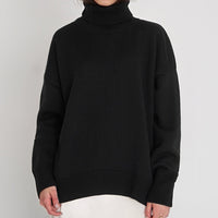 Solid-color Turtleneck Sweater For Women European And American Style