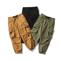 Multi-pocket drawstring overalls