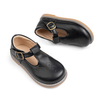 Girls' British Style Leather Shoes Hollow Breathable