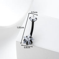 Stainless Steel Body Piercing Jewelry Inner Teeth Zircon Belly Nail Belly Button Ring
