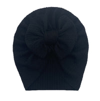 Baby Knitted Cotton Filling Big Bow Baby Sleeve Cap Boat Hat Children Tam-o'-shanter