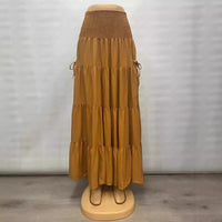 Casual Women Bohemian Loose Solid Skirt