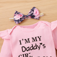 Children's Tight Romper And Printed Trousers Two-piece Set