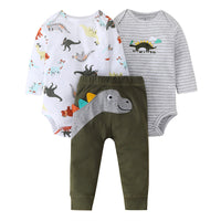 Three-piece Printed Baby Romper One-piece Suit