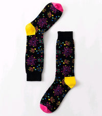 autumn and winter women's socks, tube art fireworks, national wind painting, female socks, cotton personality, colorful socks, female new