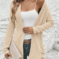 Winter New Solid-Color Ribbed Brushed Casual Patchwork Long-Sleeve Jacket