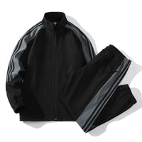 Sports Men's Trendy Handsome Casual Stand Collar Top And Trousers Two-piece Set