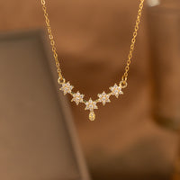 Fashionable Minimalist Internet-celebrity-style Versatile Single-diamond Pendant Necklace