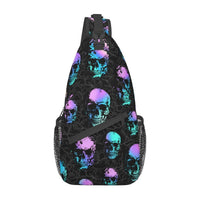 Skull Pattern Crossbody Bag Sporty And Casual For Men