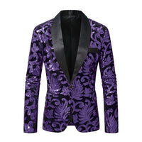Men's Loose And Versatile Velvet Sequin Suit Jacket