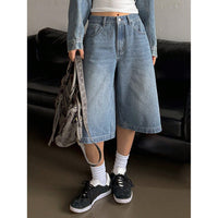 Womens Stylish Vintage Loose-fit Wide-leg Jeans