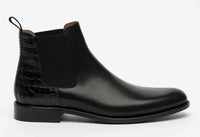 Casual leather stitching solid color single boots
