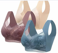 Ice Silk Lace Thin Seamless Back Shaping Bra