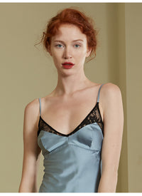 Real silk satin one-piece nightdress ladies