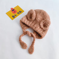 Cute warm Plush knitted hat with ear protection