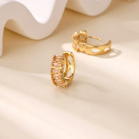 Exquisite Geometric Inlaid Zircon Earrings