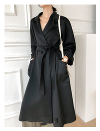 Loose water wave double face cashmere coat