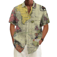 Men's Casual Versatile Button 3D Printed Shirt