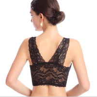 Lace zero-binding seamless underwear Women's vest-type micro-gathered no steel ring sports bra wholesale