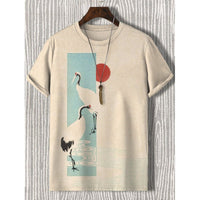 Mens 3D-printed Short-sleeve Sports T-shirt Top