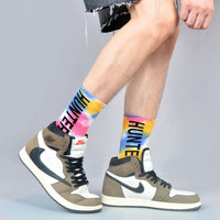 Tie-Dyed Thin Tube Socks For Men And Women