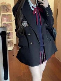 Black Suit Jacket For Petite Individuals Designed For School And Uniform Use