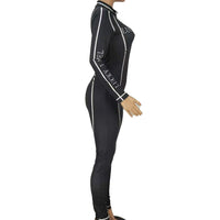 European and American alphabet print sexy zipper jumpsuit
