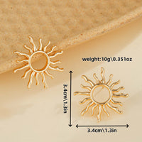 Hot Selling Sunflower Stud Earrings  Stylish High-End Eco-Friendly Alloy Earrings  Cross-Border Personalized Creative Exaggerated Jewelry