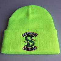 Knitted hat with embroidery
