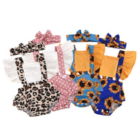 Leopard Print Onesie Toddler Strap Triangle Rompers
