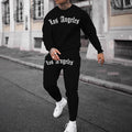 Sports Men's Clothing Casual Retro Digital Printed Round Neck Sweater Suit