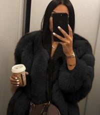 Cardigan long sleeve plush ladies jacket