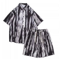 Casual Tie-dye Men's Loose Flower Shirt Suit