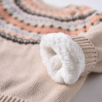 Girls' Fleece Thickened Sweater Baby Children's Knitted Bottoming Shirt Pullover Coat