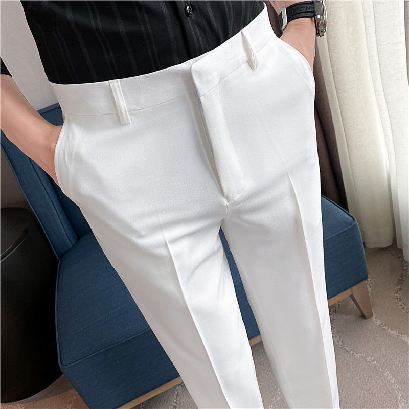 Men's Springsummer Draping Solid Color Casual Suit Pants Stretch Comfortable Suit Pants Trousers