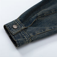 Style Personalized Pocket Design Frayed Cat Beard Shirt Jacket