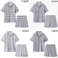 Summer Fashion Plaid Pajamas Mens Short-Sleeve Shorts