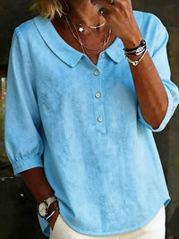 Women's Casual Lapel-Neck Pullover Shirt