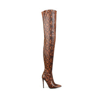 Women's High Heel Snakeskin Pointed Stiletto Heel Over The Knee Boots