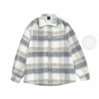 Niche Woolen Plaid Jacket Vintage