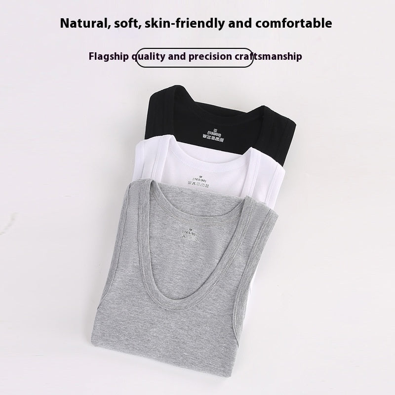 Men's Vest Cotton Slim Fit Sports Bottoming Shirt Breathable Stretch Underwear