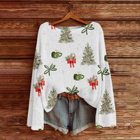 Off-the-Shoulder Pullover Sweater With 3D Print