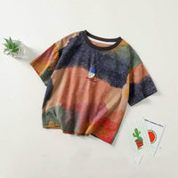 Boys' Tie-dyed Bubble Printed Short-sleeved T-shirt